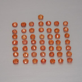 캐럿 천연 오렌지 사파이어 보석, 라운드 컷, 1.93 mm, VVS-VS