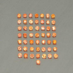 캐럿 천연 오렌지 사파이어 보석, 라운드 컷, 1.82 mm, VVS-VS