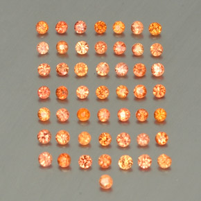 캐럿 천연 오렌지 사파이어 보석, 라운드 컷, 1.82 mm, VVS-VS