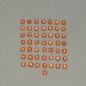 캐럿 천연 오렌지 사파이어 보석, 라운드 컷, 1.82 mm, VVS-VS