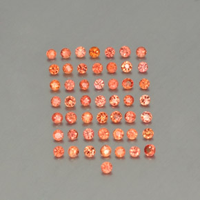 캐럿 천연 오렌지 사파이어 보석, 라운드 컷, 1.84 mm, VVS-VS