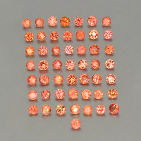 캐럿 천연 오렌지 사파이어 보석, 라운드 컷, 1.84 mm, VVS-VS