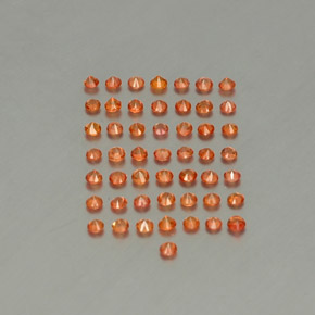 캐럿 천연 오렌지 사파이어 보석, 라운드 컷, 1.84 mm, VVS-VS
