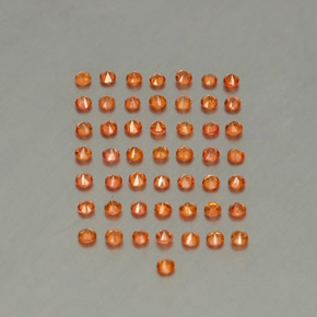 캐럿 천연 오렌지 사파이어 보석, 라운드 컷, 1.79 mm, VVS-VS