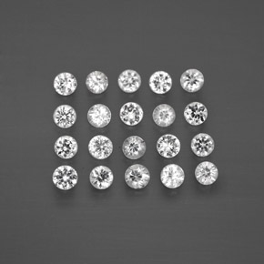 캐럿 천연 화이트 사파이어 보석, 라운드 컷, 2.31 mm, VVS-VS