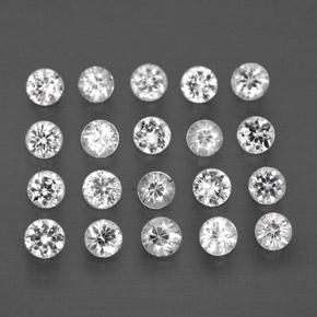 캐럿 천연 화이트 사파이어 보석, 라운드 컷, 2.31 mm, VVS-VS