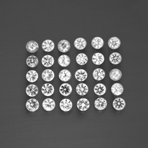 캐럿 천연 화이트 사파이어 보석, 라운드 컷, 2.28 mm, VVS-VS
