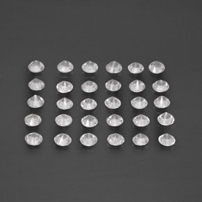 캐럿 천연 화이트 사파이어 보석, 라운드 컷, 2.28 mm, VVS-VS