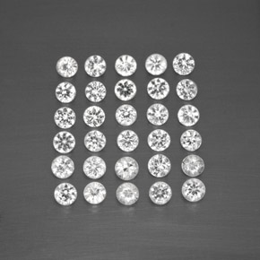 캐럿 천연 화이트 사파이어 보석, 라운드 컷, 2.31 mm, VVS-VS