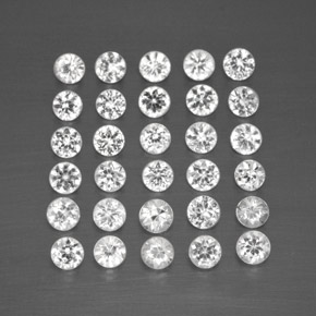 캐럿 천연 화이트 사파이어 보석, 라운드 컷, 2.31 mm, VVS-VS