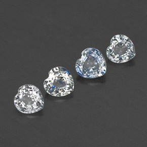 캐럿 천연 연한 푸르스름한 화이트 사파이어 보석, 하트 모양, 3.9×3.8 mm, VVS-VS