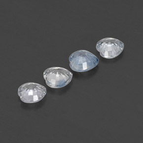 캐럿 천연 연한 푸르스름한 화이트 사파이어 보석, 하트 모양, 3.9×3.8 mm, VVS-VS