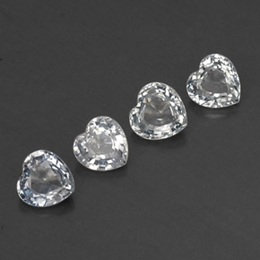 1.27캐럿 천연 푸르스름한 화이트 사파이어 보석, 하트 모양, 4.1×4 mm, VVS-VS