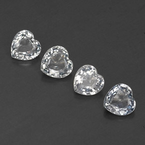 1.27캐럿 천연 푸르스름한 화이트 사파이어 보석, 하트 모양, 4.1×4 mm, VVS-VS