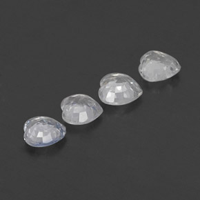 1.27캐럿 천연 푸르스름한 화이트 사파이어 보석, 하트 모양, 4.1×4 mm, VVS-VS