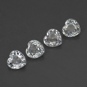 캐럿 천연 화이트 사파이어 보석, 하트 모양, 4.6×4.6 mm, VS