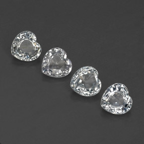 캐럿 천연 화이트 사파이어 보석, 하트 모양, 4.6×4.6 mm, VS