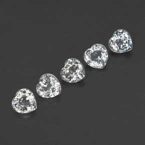 캐럿 천연 화이트 사파이어 보석, 하트 모양, 4.2×4.1 mm, VVS-VS