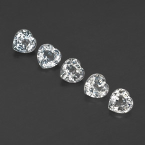캐럿 천연 화이트 사파이어 보석, 하트 모양, 4.2×4.1 mm, VVS-VS