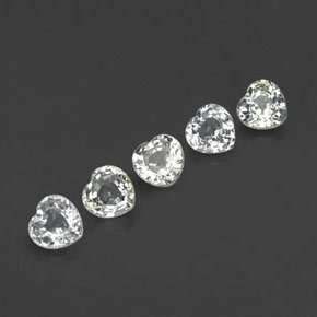 1.70캐럿 천연 따뜻한 화이트 사파이어 보석, 하트 모양, 4.1×4.1 mm, VVS