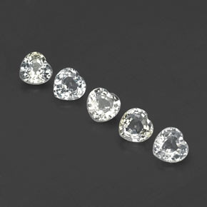 1.70캐럿 천연 따뜻한 화이트 사파이어 보석, 하트 모양, 4.1×4.1 mm, VVS