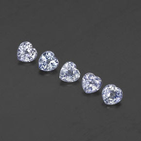 캐럿 천연 화이트 라이트 블루 사파이어 보석, 하트 모양, 3.9×3.9 mm, VVS