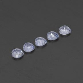 캐럿 천연 화이트 라이트 블루 사파이어 보석, 하트 모양, 3.9×3.9 mm, VVS