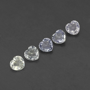 1.89캐럿 천연 따뜻한 화이트 사파이어 보석, 하트 모양, 4.4×4.3 mm, VVS-VS