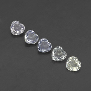 1.89캐럿 천연 따뜻한 화이트 사파이어 보석, 하트 모양, 4.4×4.3 mm, VVS-VS