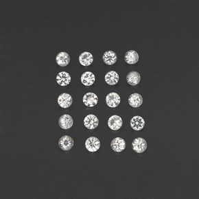 캐럿 천연 화이트 사파이어 보석, 라운드 컷, 2.38 mm, VVS-VS