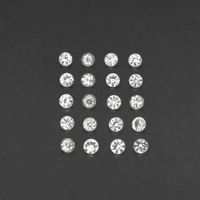 캐럿 천연 화이트 사파이어 보석, 라운드 컷, 2.33 mm, VVS-VS
