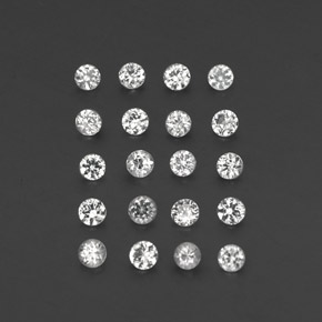 캐럿 천연 화이트 사파이어 보석, 라운드 컷, 2.33 mm, VVS-VS