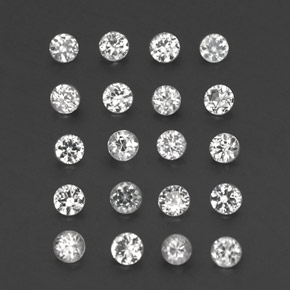 캐럿 천연 화이트 사파이어 보석, 라운드 컷, 2.33 mm, VVS-VS
