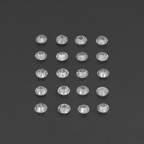 캐럿 천연 화이트 사파이어 보석, 라운드 컷, 2.33 mm, VVS-VS