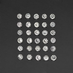 캐럿 천연 화이트 사파이어 보석, 라운드 컷, 2.32 mm, VVS-VS
