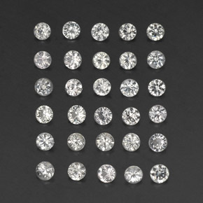 캐럿 천연 화이트 사파이어 보석, 라운드 컷, 2.32 mm, VVS-VS