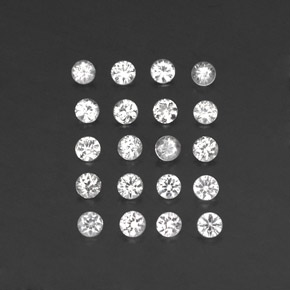 캐럿 천연 화이트 사파이어 보석, 라운드 컷, 2.37 mm, VVS-VS