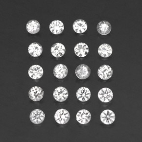캐럿 천연 화이트 사파이어 보석, 라운드 컷, 2.37 mm, VVS-VS
