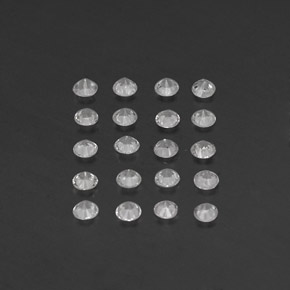 캐럿 천연 화이트 사파이어 보석, 라운드 컷, 2.37 mm, VVS-VS