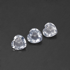 캐럿 천연 화이트 사파이어 보석, 하트 모양, 5.2×5.1 mm, VVS-VS