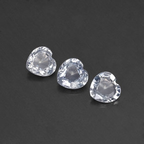 캐럿 천연 화이트 사파이어 보석, 하트 모양, 5.2×5.1 mm, VVS-VS