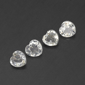 1.58캐럿 천연 화이트 사파이어 보석, 하트 모양, 4.3×4.2 mm, VVS-VS