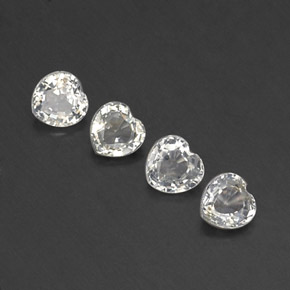 1.58캐럿 천연 화이트 사파이어 보석, 하트 모양, 4.3×4.2 mm, VVS-VS