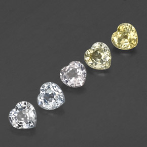 1.72캐럿 천연 멀티컬러 사파이어 보석, 하트 모양, 4.1×4 mm, VVS-VS