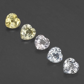1.72캐럿 천연 멀티컬러 사파이어 보석, 하트 모양, 4.1×4 mm, VVS-VS