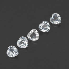 캐럿 천연 화이트 사파이어 보석, 하트 모양, 4.1×4.1 mm, VVS-VS