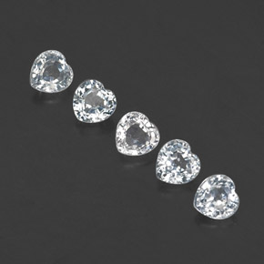 캐럿 천연 화이트 사파이어 보석, 하트 모양, 4.1×4.1 mm, VVS-VS
