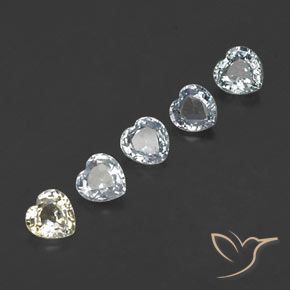 1.74캐럿 천연 멀티컬러 사파이어 보석, 하트 모양, 4.2×4.2 mm, VVS-VS