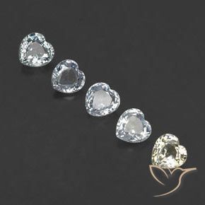 1.74캐럿 천연 멀티컬러 사파이어 보석, 하트 모양, 4.2×4.2 mm, VVS-VS