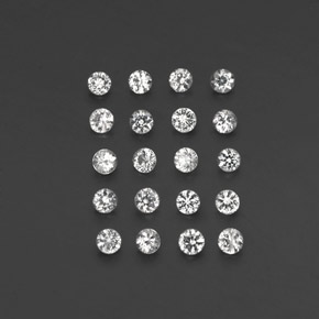 캐럿 천연 화이트 사파이어 보석, 라운드 컷, 2.26 mm, VVS-VS
